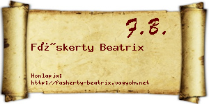 Fáskerty Beatrix névjegykártya